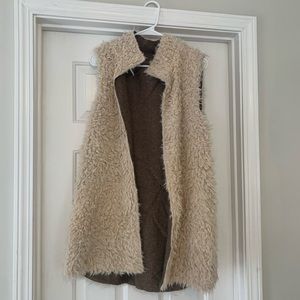 Reversible Sherpa/lined long vest. Never worn!